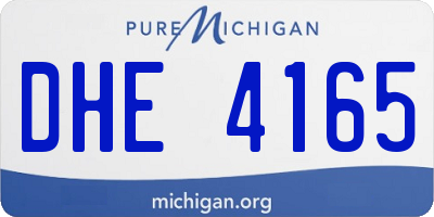 MI license plate DHE4165
