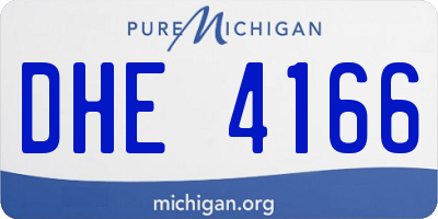 MI license plate DHE4166