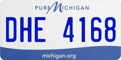MI license plate DHE4168