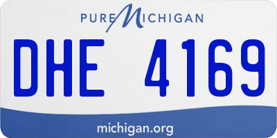 MI license plate DHE4169