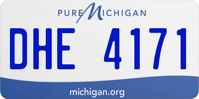 MI license plate DHE4171