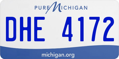 MI license plate DHE4172