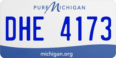 MI license plate DHE4173