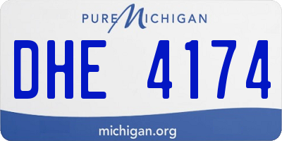 MI license plate DHE4174