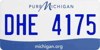 MI license plate DHE4175