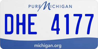 MI license plate DHE4177