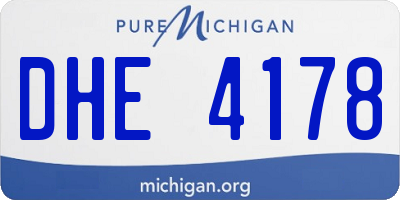 MI license plate DHE4178
