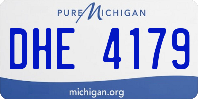 MI license plate DHE4179