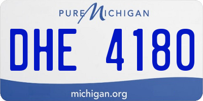 MI license plate DHE4180