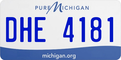 MI license plate DHE4181