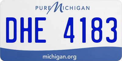 MI license plate DHE4183