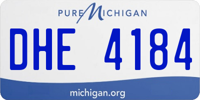 MI license plate DHE4184