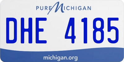 MI license plate DHE4185