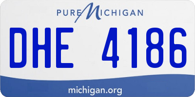 MI license plate DHE4186