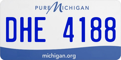 MI license plate DHE4188