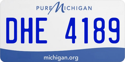 MI license plate DHE4189