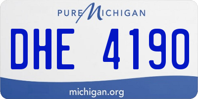 MI license plate DHE4190