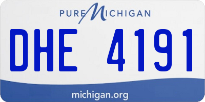 MI license plate DHE4191