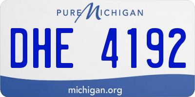 MI license plate DHE4192
