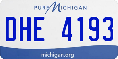 MI license plate DHE4193