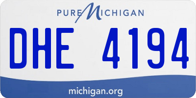 MI license plate DHE4194