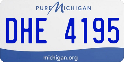 MI license plate DHE4195