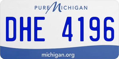 MI license plate DHE4196