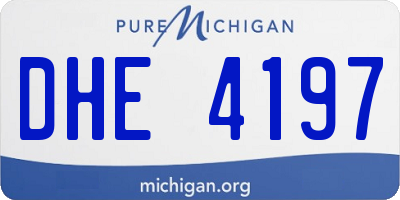 MI license plate DHE4197