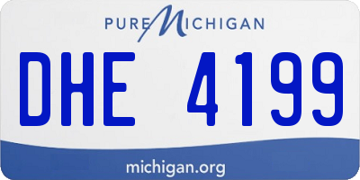 MI license plate DHE4199