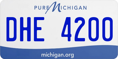 MI license plate DHE4200