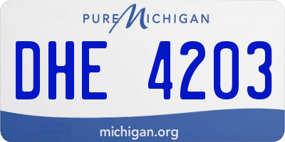 MI license plate DHE4203