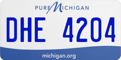 MI license plate DHE4204
