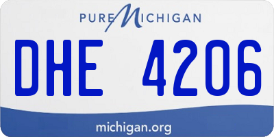 MI license plate DHE4206
