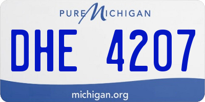 MI license plate DHE4207