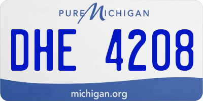 MI license plate DHE4208