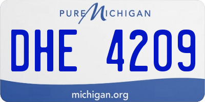 MI license plate DHE4209
