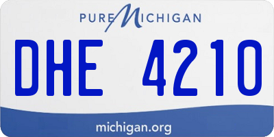 MI license plate DHE4210