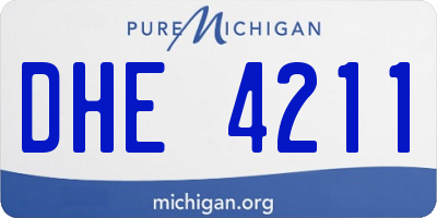 MI license plate DHE4211