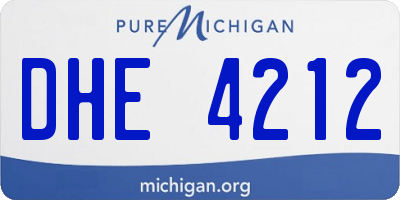 MI license plate DHE4212