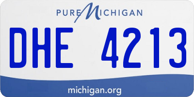 MI license plate DHE4213