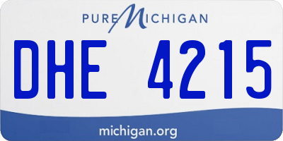 MI license plate DHE4215