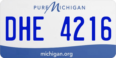 MI license plate DHE4216