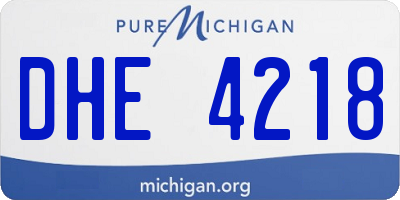 MI license plate DHE4218