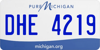 MI license plate DHE4219