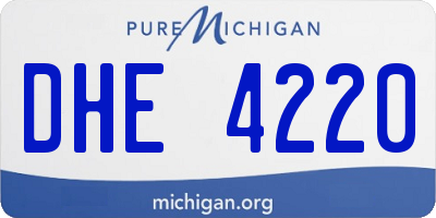 MI license plate DHE4220