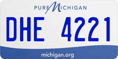 MI license plate DHE4221