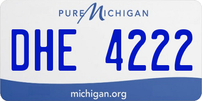 MI license plate DHE4222