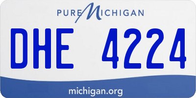 MI license plate DHE4224