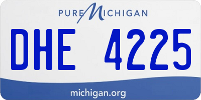 MI license plate DHE4225