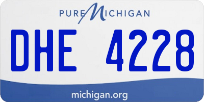 MI license plate DHE4228